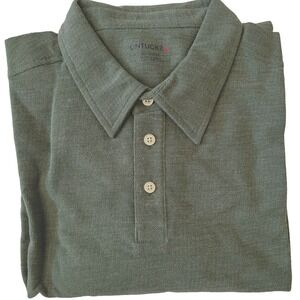 UNTUCKit Mens 2XL Reg Fit Long Sleeve Polo Shirt DAO NEW Olive‎ Green